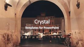  Presentation with korean arch - Colorful presentation theme enhanced with arch entrance of piazza dell backdrop and a  colored foreground