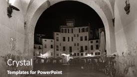  Presentation with award entrance - Cool new PPT theme with arch-entrance-of-piazza-dell backdrop and a dark gray colored foreground