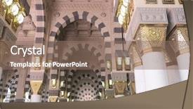  Presentation with islam - Cool new slide deck with arch islamic architecture in mecca backdrop and a violet colored foreground