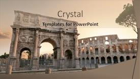  Presentation with rome italy - PPT theme featuring arch-of-constantin background and a soft green colored foreground