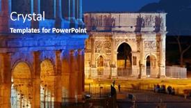  Presentation with constantine - PPT theme featuring arch-of-constantine-and-colosseum background and a ocean colored foreground