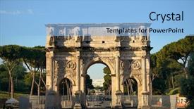  Presentation with rome italy - Slides having arch of constantine in rome background and a light blue colored foreground