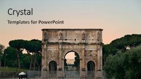  Presentation with rome italy - Amazing PPT theme having arch of constantine in rome backdrop and a soft green colored foreground