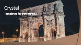  Presentation with rome italy - Cool new slide set with arch of constantine in rome backdrop and a wine colored foreground