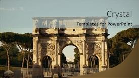  Presentation with constantine - Colorful PPT theme enhanced with arch-of-constantine-in-rome backdrop and a light gray colored foreground