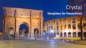  Presentation with constantine - Audience pleasing slide deck consisting of arch-of-constantine backdrop and a navy blue colored foreground