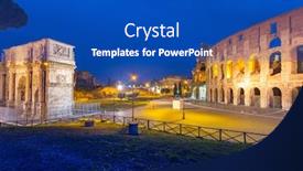  Presentation with constantine - Amazing PPT theme having arch-of-constantine backdrop and a cobalt blue colored foreground