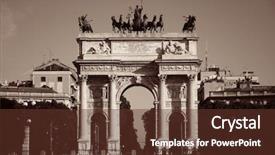  Presentation with peace - Audience pleasing PPT theme consisting of arch of peace or arco backdrop and a tawny brown colored foreground