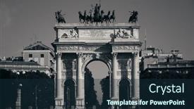  Presentation with peace - Colorful PPT theme enhanced with arch-of-peace-or-arco backdrop and a tawny brown colored foreground