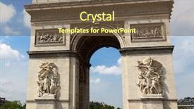  Presentation with paris france - Presentation design featuring arch of triumph paris france background and a tawny brown colored foreground