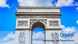  Presentation with triumph arch in innsbruck austria - Presentation design with arch of triumph paris france background and a light blue colored foreground