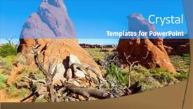 Presentation with weathering erosion - Cool new presentation with arch-park-in-utah-usa backdrop and a teal colored foreground