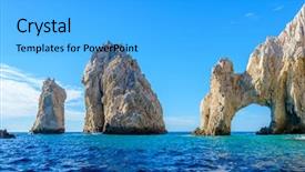  Presentation with end - Amazing theme having arch point el arco backdrop and a cyan colored foreground