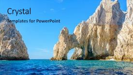  Presentation with mexico - Presentation design with arch point el arco background and a light blue colored foreground