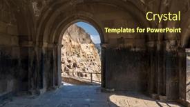  Presentation with cave - Presentation theme enhanced with arch-with-view-to-old background and a tawny brown colored foreground