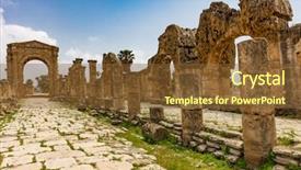  Presentation with middle east - Audience pleasing slide set consisting of archaeolog - al-bass archaeological site tyre sur backdrop and a tawny brown colored foreground