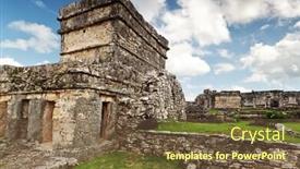  Presentation with archaeological - Presentation theme enhanced with archaeological ruins of tulum in mexico background and a tawny brown colored foreground
