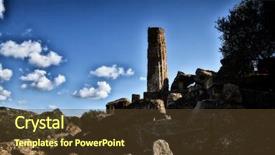  Presentation with archaeological - Cool new PPT theme with archaeological site in the valley backdrop and a tawny brown colored foreground