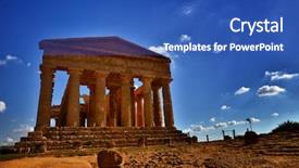  Presentation with archaeological - Audience pleasing PPT theme consisting of archaeological site in the valley backdrop and a teal colored foreground