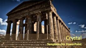  Presentation with archaeological - Slide set featuring archaeological site in the valley background and a tawny brown colored foreground