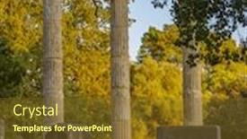  Presentation with archaeological - Beautiful slide deck featuring archaeological site of olympia unesco world heritage in greece backdrop and a tawny brown colored foreground