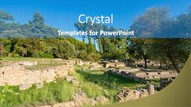  Presentation with archaeological - Amazing presentation having archaeological-site-of-olympia-unesco backdrop and a teal colored foreground