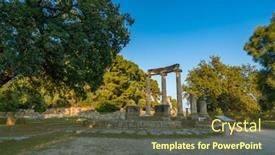  Presentation with archaeological - Colorful slide deck enhanced with archaeological-site-of-olympia-unesco backdrop and a tawny brown colored foreground