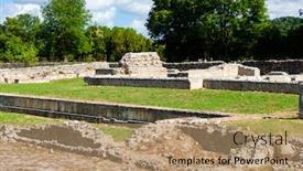  Presentation with roman ruins - Slide set consisting of archaeological-site-showing-roman-ruins background and a coral colored foreground