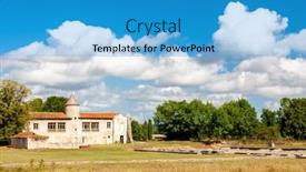  Presentation with roman ruins - Presentation design featuring archaeological-site-showing-roman-ruins background and a teal colored foreground