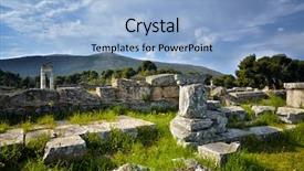  Presentation with archaeological - Audience pleasing slide set consisting of archaeology - archaeological site of asklipieion is backdrop and a light blue colored foreground