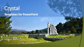  Presentation with archaeological - Beautiful slide set featuring archaeology - archaeological site of asklipieion is backdrop and a teal colored foreground