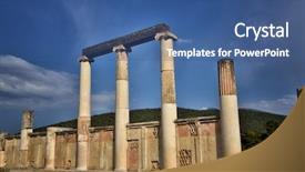  Presentation with archaeological - Presentation design with archaeology - archaeological site of asklipieion is background and a ocean colored foreground