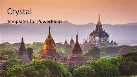  Presentation with myanmar bagan - Cool new slide deck with archaeology - bagan myanmar ancient temple ruins backdrop and a coral colored foreground