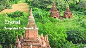  Presentation with myanmar bagan - Presentation design consisting of archaeology - bagan myanmar ancient temple ruins background and a tawny brown colored foreground