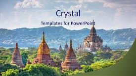  Presentation with myanmar bagan - PPT theme consisting of archaeology - bagan myanmar ancient temple ruins background and a lemonade colored foreground