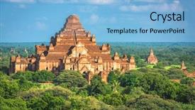  Presentation with archaeological - Colorful PPT theme enhanced with archaeology - bagan myanmar ancient temple ruins backdrop and a light blue colored foreground