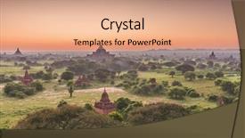  Presentation with myanmar bagan - PPT theme having archaeology - bagan myanmar ancient temple ruins background and a coral colored foreground