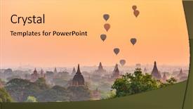  Presentation with myanmar bagan - Slide deck with archaeology - bagan myanmar ancient temple ruins background and a yellow colored foreground