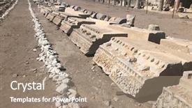  Presentation with ancient greece - Slide deck consisting of archaeology - ruins and archaeological site background and a coral colored foreground