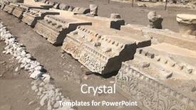  Presentation with ancient greece - Beautiful theme featuring archaeology - ruins and archaeological site backdrop and a coral colored foreground