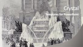  Presentation with water fountain - Cool new slide deck with archangeld - antique illustration of water frozen backdrop and a gray colored foreground