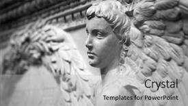  Presentation with old building britain gif - Amazing PPT theme having archangeld - bas relief from old building backdrop and a light gray colored foreground