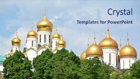  Presentation with history chartres cathedral - PPT theme having archangeld - cathedral of the annunciation moscow background and a light blue colored foreground