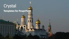  Presentation with free beugron air traffic control tower - Colorful PPT theme enhanced with archangeld - ivan the great bell tower backdrop and a gray colored foreground