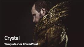  Presentation with steampunk - Theme consisting of archangeld - steampunk man beard and suit background and a wine colored foreground