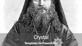  Presentation with engraving - Audience pleasing PPT theme consisting of russian orthodox - archbishop of novgorod and staraya backdrop and a dark gray colored foreground
