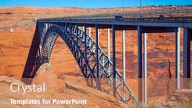  Presentation with steel bridge - Amazing theme having arched-bridge-from-one-giant backdrop and a coral colored foreground