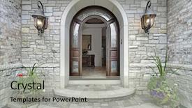  Presentation with luxury - Theme with arched stone entry of luxury background and a light gray colored foreground