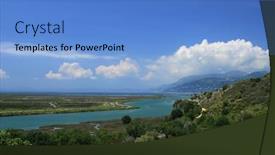  Presentation with albania - PPT theme featuring skanderbeg - archeological site of butrint background and a teal colored foreground