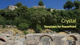  Presentation with albania - Presentation theme enhanced with archeological site of butrint in albania background and a tawny brown colored foreground
